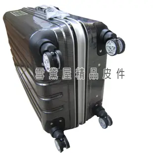 18NINO81 24吋高強度ABS拉絲硬殼MIT防盜鋁框拉桿行李箱 8大超大加寬輪360 (2.4折)