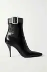 Saint Laurent Claude Embellished Leather Ankle Boots - Retail $1450