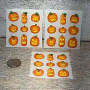Lot of 3 VTG Sandy Lions Sticker Pods Assorted PUMPKIN FACES 27 Counts New