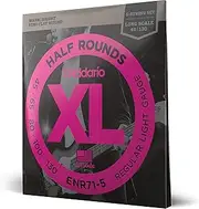 D'Addario XL Half Rounds Bass Guitar Strings - ENR71-5 - 5 String - Long Scale - Regular Light, 45-130
