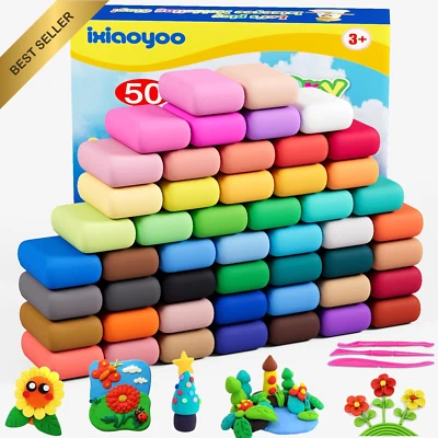 50 Colors Air Dry Modeling Clay Kit Tools 3+