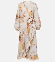 [Zimmermann] Zimmermann Ascension floral ruffled cotton midi dress AU 10 multicoloured
