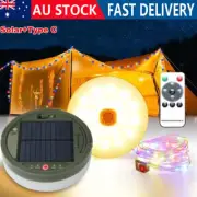 10M Solar RGB LED Camping String Light Portable Stowable Retractable Fairy Light