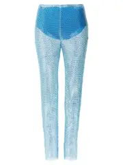 [Giuseppe Di Morabito] Giuseppe Di Morabito-Sequin Mesh Pantaloni Celeste-Donna M-L Light Blue