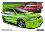 MITSUBISHI EVO FAST AND FURIOUS A3 FRAMED PRINT (M008)