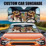 Dog car sunshade customization Custom pet head photo windshield sunshade