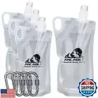 1L Hiking Collapsible Water Bottles, 4-Pack 33OZ BPA-Free Foldable Backpackin