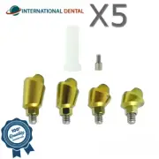 5x Dental Angulated 30° Multi Unit 1.4 Plastic Sleeve Set Int Hex 2.42mm
