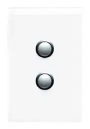 Clipsal SATURN 400-SERIES PUSH BUTTON SWITCH 2-Gangs 20A 16AX 250V Pure White