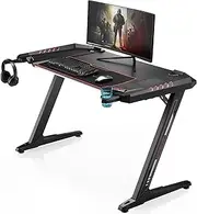 [EUREKA ERGONOMIC] Z2 Computer Gaming Desk with Retractable Cup Holder Headset Hook RGB Light for Men Boyfriend Female Gift