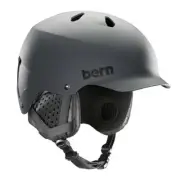 BERN, Winter Watts EPS Snow Helmet, MIPS Matte Grey with Black Liner, Medium