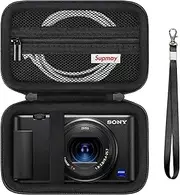 Supmay Hard Travel Case for Sony ZV-1F / ZV-1 / ZV-1 II Digital Camera, Storage Holder Travel Bag with Zipper Mesh Pocket for Battery Pack, Charging Cable, USB Card, Black