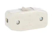 B&P Lamp® Ivory, Heavy Duty Rocker Switch for Round Lamp Cord
