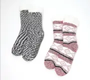 Cuddl Duds Faux Sherpa Cozy Lined Socks Set of 2-Rumba Red-One Size A344017 NEW