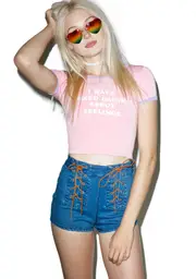 [O Mighty] Mixed Drinks About Feelings Ringer Tee - Pink