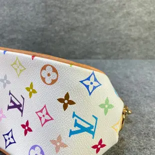 【哈極品】二手品《LOUIS VUITTON LV 33白彩系列 村上隆 手提包/肩背包/晚宴包/麻將包》