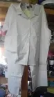Denim & Co tan 3 pc linen suit - embroidered tank, capri , jacket size XL NEW