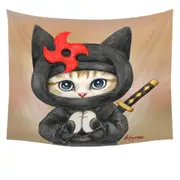 Funny Cats Cute Ninga Kitten Tapestry