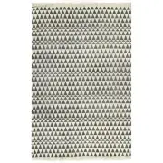 Kilim Style Cotton Area Rug 120x180 cm Black and White Patterned Decor