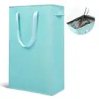 Slim Laundry Hamper Handles Collapsible Laundry Basket Thin Dirty Baby Blue