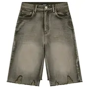 [We11done] Black Womens Raw Cut Edge Washed Shorts