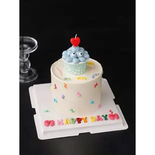 六一兒童節簡約紙杯蛋糕裝飾紅色愛心蠟燭插件happyday字母擺件