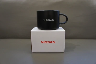 NIB Genuine & OEM Nissan Matte Black Water Coffee Tea Drinks Mug Cup Office Home