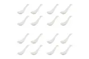 16pc Ecology Fine Bone China Canvas Kitchen Utensils Soup Spoons - White