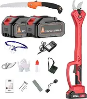 Extended Electric Fruit Tree Pruning Shears, Professional Cordless Pruning Shears with 3000 mAh Battery & Folding Saw, 40mm Cutting Diameter, Body Length 60cm, SK5 Alloy Blade, for Tree Pruning