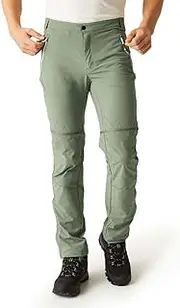 [REGATTA] Men's Men's Mountain Zip Off Walking Trousers Pants Agave Green
