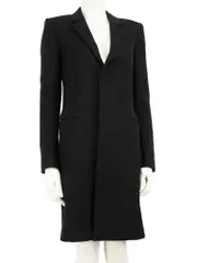 Black Single Breasted Wool Coat
