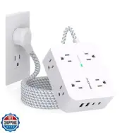 Surge Protector Power Strip, HANYCONY 8 AC Outlets and 4 USB Ports (2 USB-C),