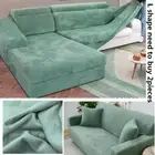 Velvet Solid Color Sofa Covers Room Elastic Corner Cover Slipcover Protector