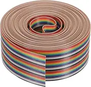 uxcell 1 Pcs 30Pin Flat Rainbow Ribbon Cable 20 ft 1.27mm Pitch Breadboard Jumper Wires for Electronic Projects