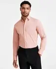 Hugo Boss Men Slim fit Dress Shirt Large 16.5 in Long Sleeve Red Solid