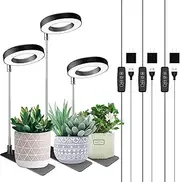 Aokrean - Plant Grow Light 48 LEDs, Full Spectrum Grow Light for Indoor Plants, Height Adjustable Small Halo Light with Base, 3 Spectrum Optional,
