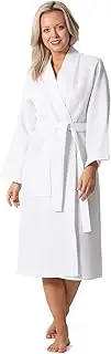 [Turkish Linen] Waffle Knit Lightweight Kimono Spa & Bath Robes for Women - Quick Dry - Soft