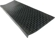 Rubber-Cal Diamond-Plate Non-Slip Rubber Tread Stair Mats (6 Pack), Black, 9.75" X 29.75"
