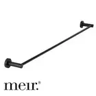 Meir Round Brass Single Towel Rail - Matte Black - 900mm