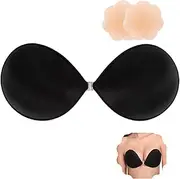 [SilicoStyle] Silicone Adhesive Sticky Bra Invisible Strapless Backless Push Up V Clevage & 2pcs Nipple Cover Pasties for Women