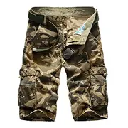 Men's Cargo Shorts Camo Shorts Tactical Pants Shorts Multi Pocket Camouflage Comfort Breathable Outdoor Daily Going out Fashion Streetwear ArmyGreen Khaki