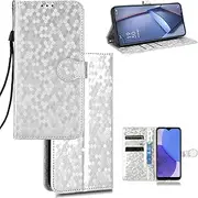 Compatible with Nokia C31 4G Case,Card Slots Holder,Compatible with Nokia C31 4G Vintage Magnetic Closure PU Leather Purse Wallet Cover Silver