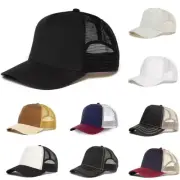 Mens Snapback Trucker Hat Mesh Solid Flat Brim Hip Hop Style Baseball Cap Womens