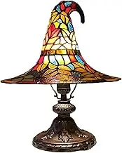 Witch Hat Lamps, Stained Glass Witch Hat Lights with Mystical Charm, Witches' Cap Shape Gothic Lamp for Wiccans and Halloween Lovers, for Bedroom Party of Decor (Colorful,Large)