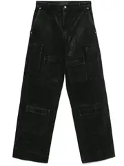 [Who Decides War] waxed cargo jeans 30 Black