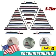 5 Tiers Metal Triangle Nail Polish Display Racks Black Wall-Mounting Shelf Kit