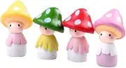 Yeaco 4 Pcs Mini Mashroom Fairy Little Elf, Fairy Garden Decoartion, Accessory Kit