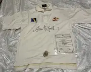 Glenn McGrath Signed Cricket Australia Test Match Shirt Alan Border Medal 2000 L
