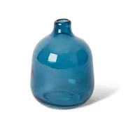 E Style Dalili Glass Decorative Bottle Flower Vase Home Decor 14cm Blue