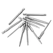 11Pack 75mm S2 Steel Magnetic Torx Head Screwdriver Drill Bit Flat Head 1/4" Hex